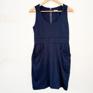 Monteau Navy Knee-Length Dress with Back Zipper – Size Medium,‎ Made in USA